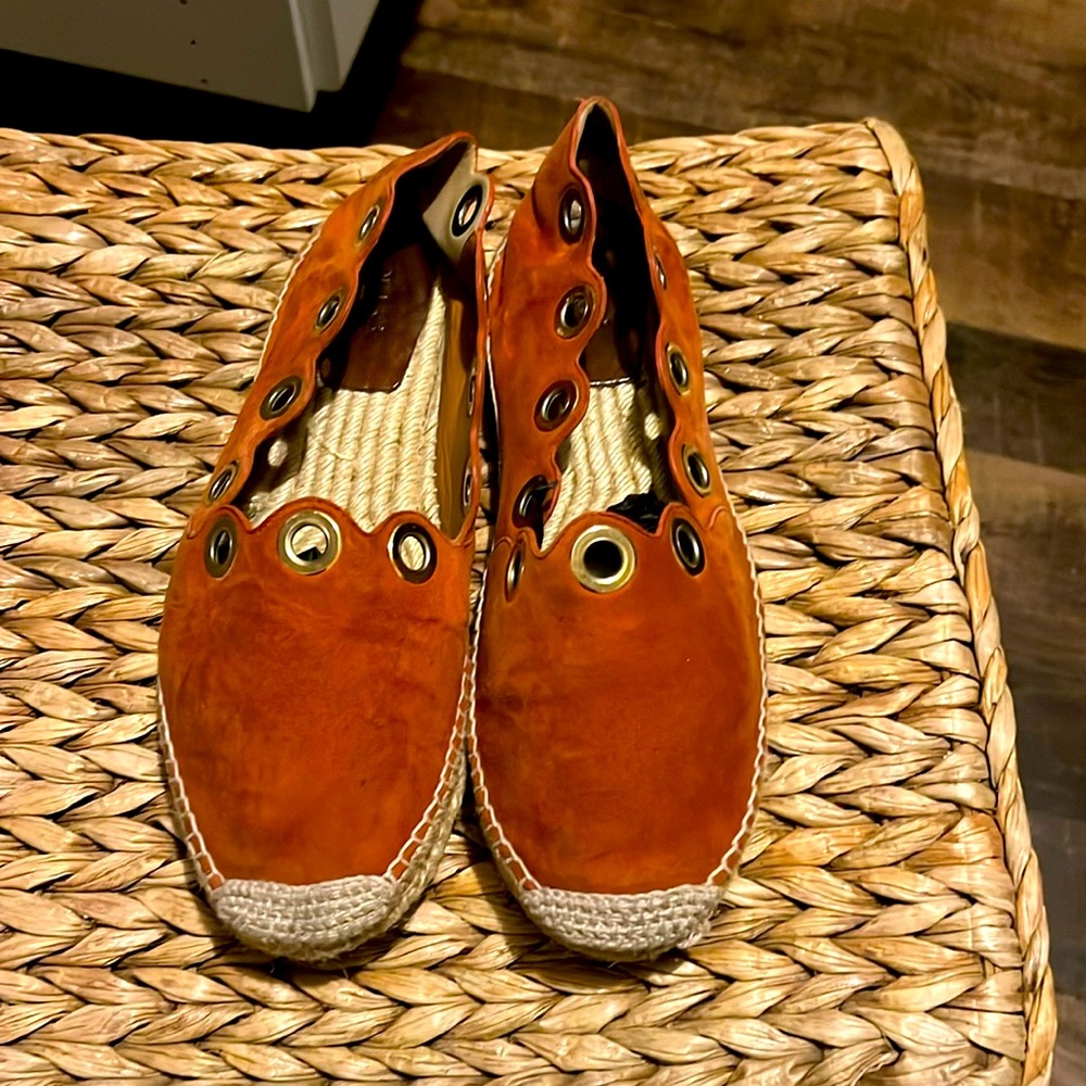 Chloe suede shoes in rustic orange